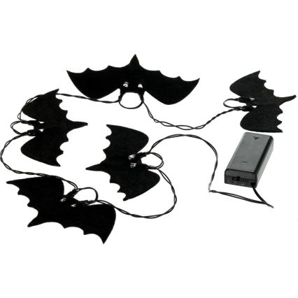 Διακοσμητικά λαμπάκια LED HALLOWEEN 10xLED/2xAA/θερμό λευκό 1,3m νυχτερίδες