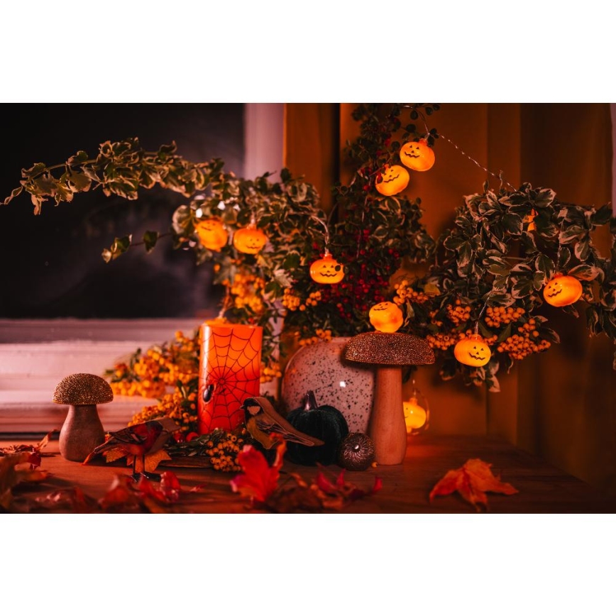 Διακοσμητικά λαμπάκια LED HALLOWEEN 20xLED/3xAA/θερμό λευκό 3,3m κολοκύθες