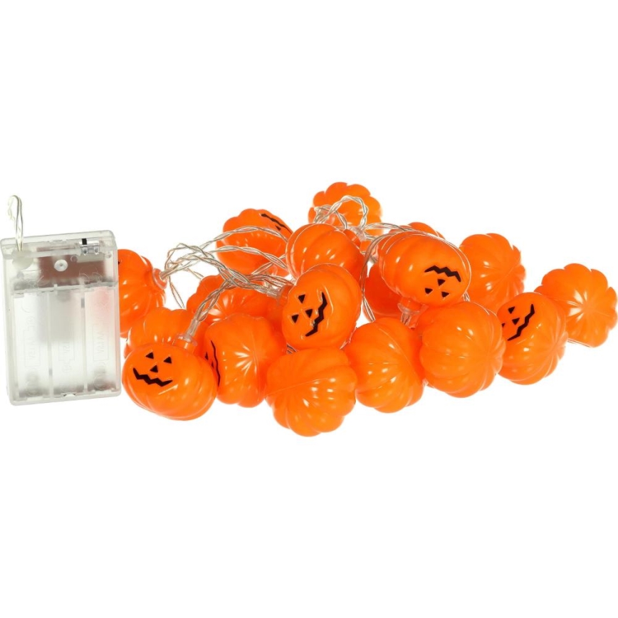 Διακοσμητικά λαμπάκια LED HALLOWEEN 20xLED/3xAA/θερμό λευκό 3,3m κολοκύθες