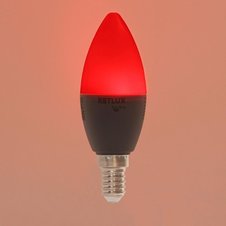 Λάμπα LED RGBW Dimmable C37 E14/4,5W/230V 2700-6500K Wi-Fi Tuya
