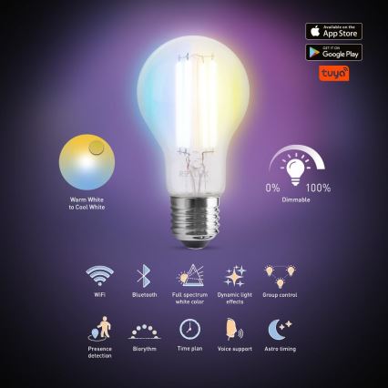 Λαμπτήρας Dimming LED FILAMENT A60 E27/7W/230V 2700-6500K Wi-Fi Tuya