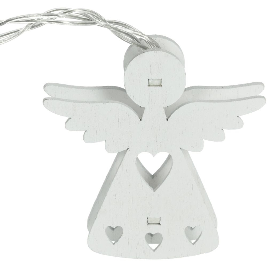 Χριστουγεννιάτικα λαμπάκια LED 10xLED/2xAA/θερμό λευκό 2m άγγελοι