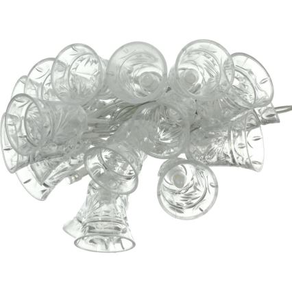 Χριστουγεννιάτικα λαμπάκια LED 20xLED/3xAA/θερμό λευκό 2,2m καμπάνες