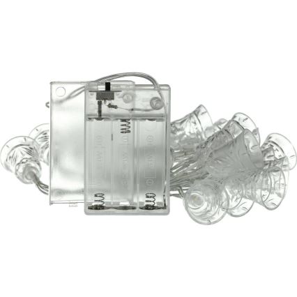 Χριστουγεννιάτικα λαμπάκια LED 20xLED/3xAA/θερμό λευκό 2,2m καμπάνες