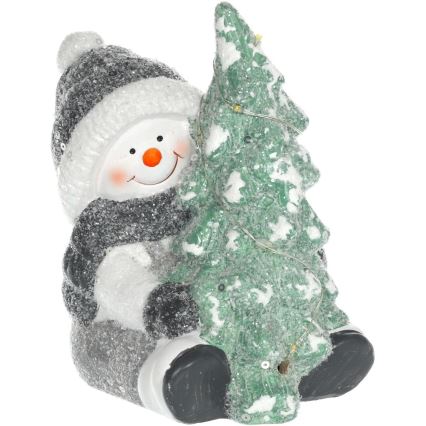 Χριστουγεννιάτικο διακοσμητικό LED LED/2xLR44/θερμό λευκό χιονάνθρωπος με ένα δέντρο