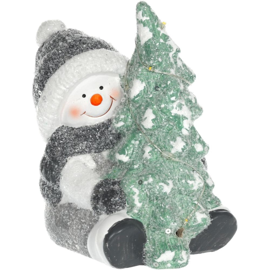 Χριστουγεννιάτικο διακοσμητικό LED LED/2xLR44/θερμό λευκό χιονάνθρωπος με ένα δέντρο