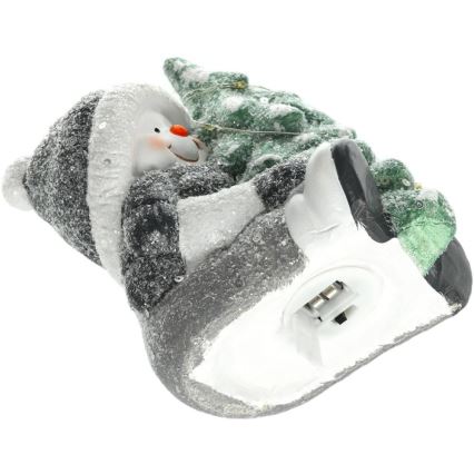 Χριστουγεννιάτικο διακοσμητικό LED LED/2xLR44/θερμό λευκό χιονάνθρωπος με ένα δέντρο