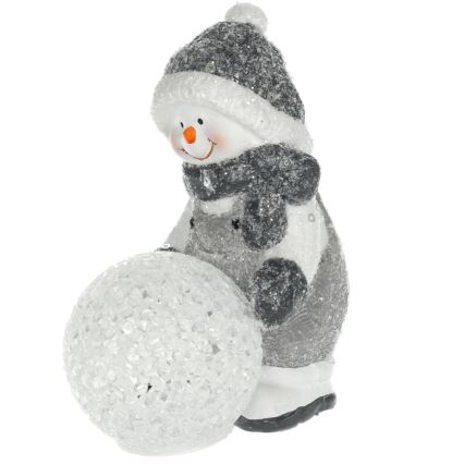 Χριστουγεννιάτικο διακοσμητικό LED LED/2xLR44/θερμό λευκό χιονάνθρωπος με χιονόμπαλα