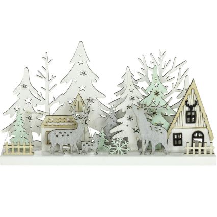 Χριστουγεννιάτικο διακοσμητικό LED LED/3xAAA/θερμό λευκό δάσος