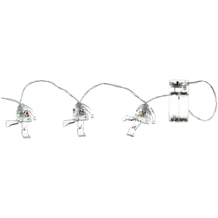 Χριστουγεννιάτικα λαμπάκια LED 10xLED/2xAA/θερμό λευκό 1,65m χιονάνθρωποι