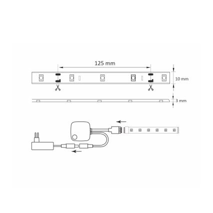 RGB Φωτοταινία dimmer LED Wi-Fi + hudební funkce LED/20W 5 m Tuya