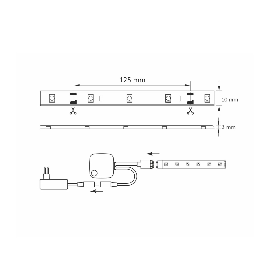 RGB Φωτοταινία dimmer LED Wi-Fi + hudební funkce LED/20W 5 m Tuya