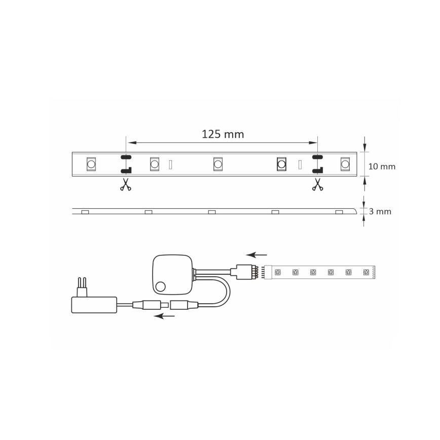 RGB LED Dimmable ταινία Wi-fi + λειτουργία μουσικής LED/16W/230V 5 m Tuya