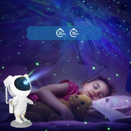 RGB LED προβολέας αστροναύτης LED/5W/5V + τηλεχειριστήριο