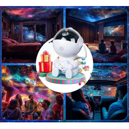 RGB LED προβολέας LED/5W/5V αστροναύτης + τηλεχειριστήριο