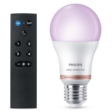 RGB LED ρυθμιζόμενος λαμπτήρας Philips SMART A60 E27/8,5W/230V 2200-6500K + τηλεχειριστήριο