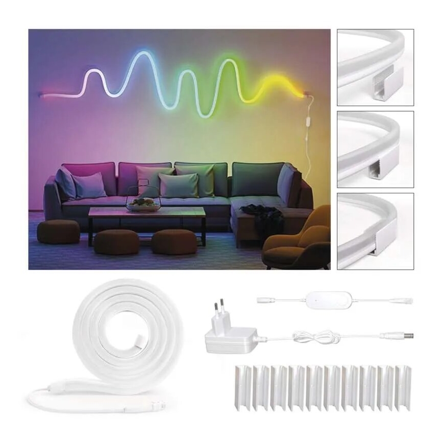 RGBIC Ταινία LED ντιμαριζόμενη GoSmart LED/24W/230V 3 m Wi-Fi Tuya