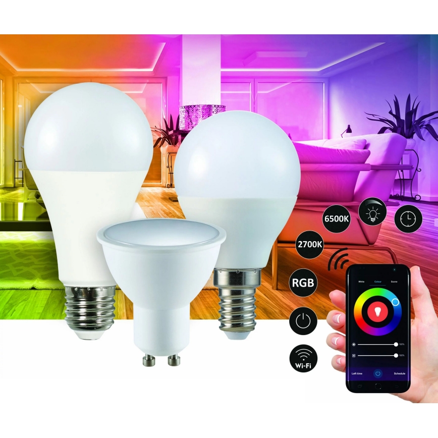 RGBW Λαμπτήρας Dimming LED G45 GU10/5,5W/230V 2700-6500K Wi-Fi Tuya