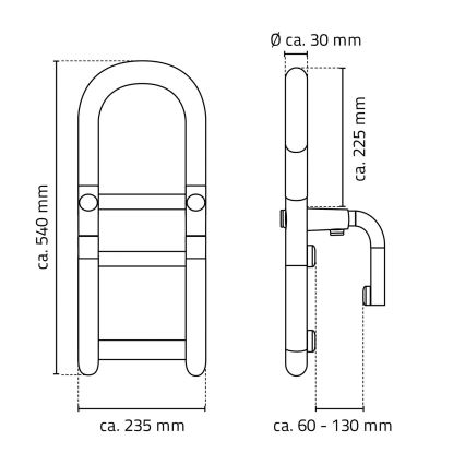 Ridder - Λαβή για μπανιέρα 54x23,5 cm λευκή