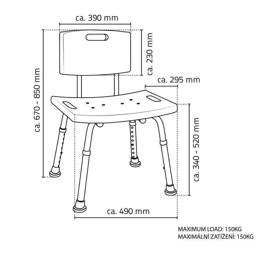 Ridder - Καρέκλα με πλάτη 49x85 λευκή