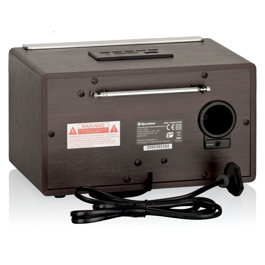 Roadstar HRA-1345NUS/WD - Ραδιόφωνο με FM 16W/230V