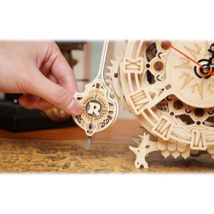 RoboTime - 3D Ξύλινη κατασκευή παιχνίδι κουκουβάγια ρολόι 1xAA