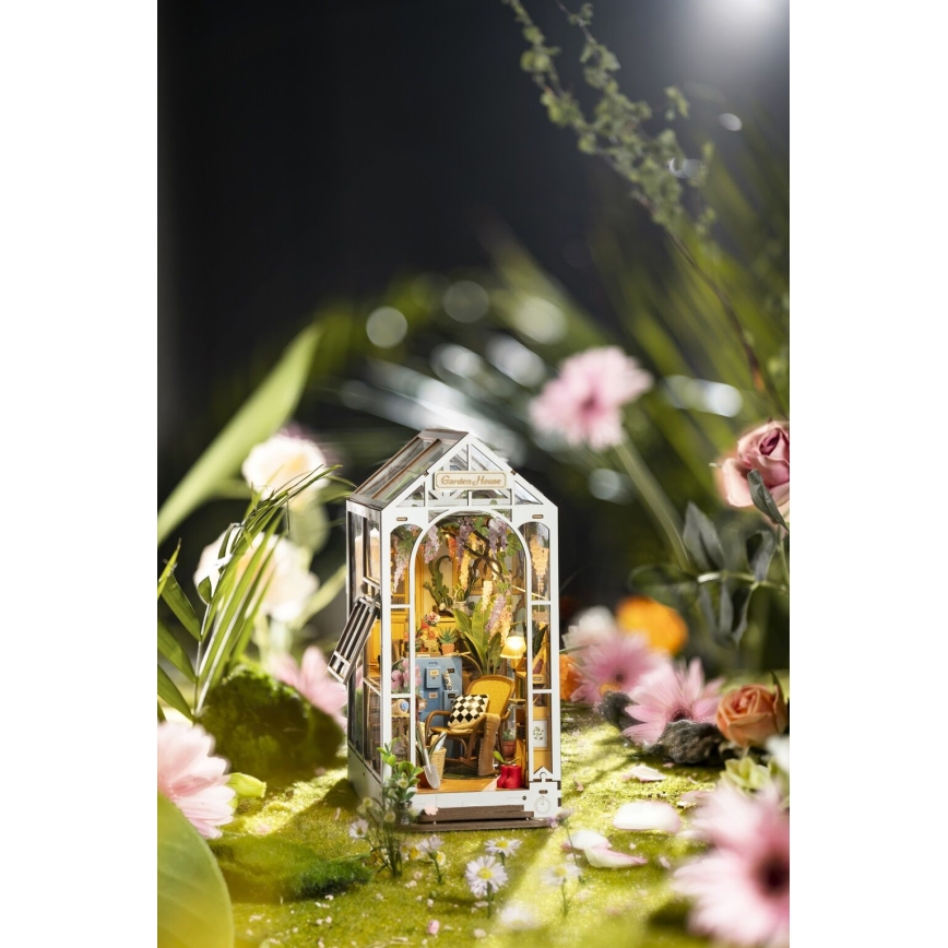 RoboTime - LED Μαξιλάρι για την κοιλιά σπιτάκι κήπου 3D puzzle 2xAAA