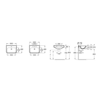 Roca A3270A1000 - Νιπτήρας κρεμαστός CARMEN 65x48 cm κεραμικός/λευκό