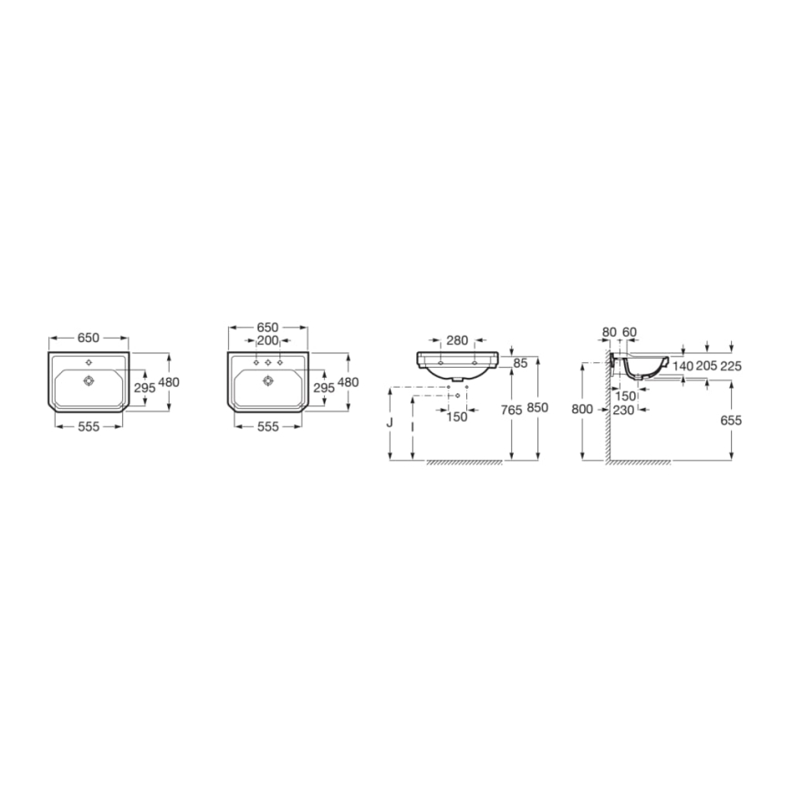 Roca A3270A1000 - Νιπτήρας κρεμαστός CARMEN 65x48 cm κεραμικός/λευκό