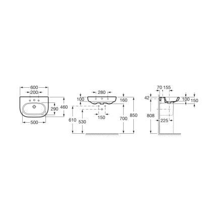 Roca A327242000 - Νιπτήρας κρεμαστός MERIDIAN 60x46 cm κεραμικός/λευκό