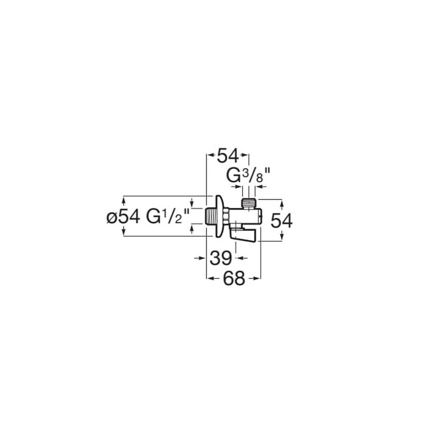 Roca A525168200 - Γωνιακή βαλβίδα AQUA γυαλιστερό χρώμιο
