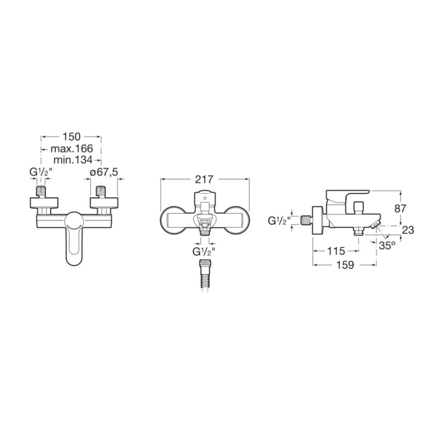 Roca A5A0209C00 - Μπαταρία μπάνιου L20 σε γυαλιστερό χρώμιο