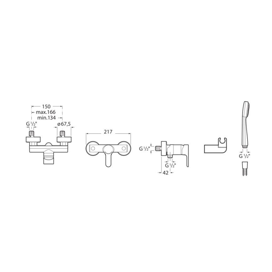 Roca A5A2009C02 - Σετ ντους με μίκτη L20 σε γυαλιστερό χρώμιο