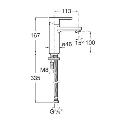Roca A5A3A96CN0 - Μπαταρία νιπτήρα NAIA 16,7 εκ. Cold Start/τιτανίου μαύρο