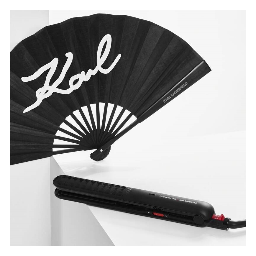 Rowenta - Hair straightener KARL LAGERFELD OPTILISS μαύρο