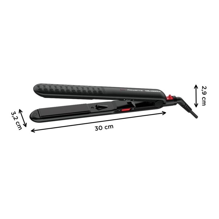 Rowenta - Hair straightener KARL LAGERFELD OPTILISS μαύρο