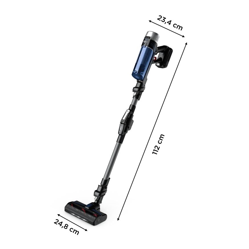 Rowenta - Ηλεκτρική σκούπα Stick με σφουγγάρισμα X-FORCE FLEX ANIMAL AQUA AUTO 4σε1 250W/25,2V 2500 mAh μαύρο/μπλε