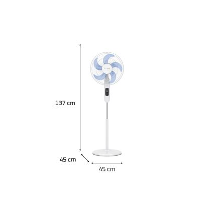 Rowenta - Επιδαπέδιος ανεμιστήρας TURBO SILENCE 55W/230V 147 εκ. λευκός με τηλεχειριστήριο