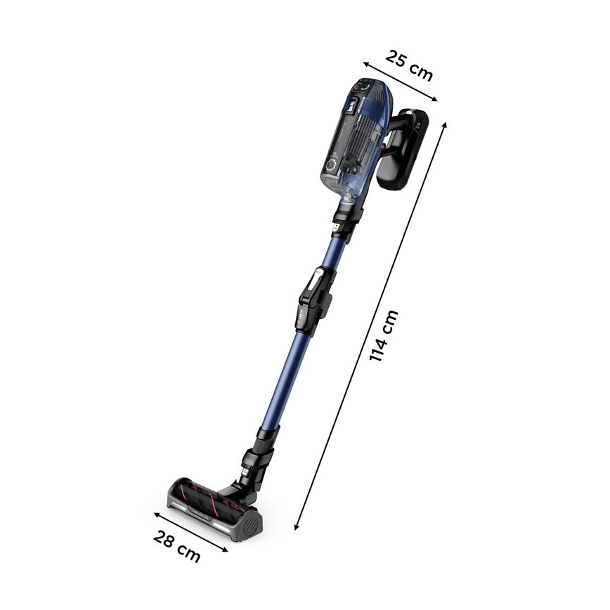 Rowenta - Ηλεκτρική σκούπα Stick με σφουγγάρισμα X-FORCE FLEX ANIMAL AQUA AUTO 3σε1 480W/32,4V 2500 mAh μπλε