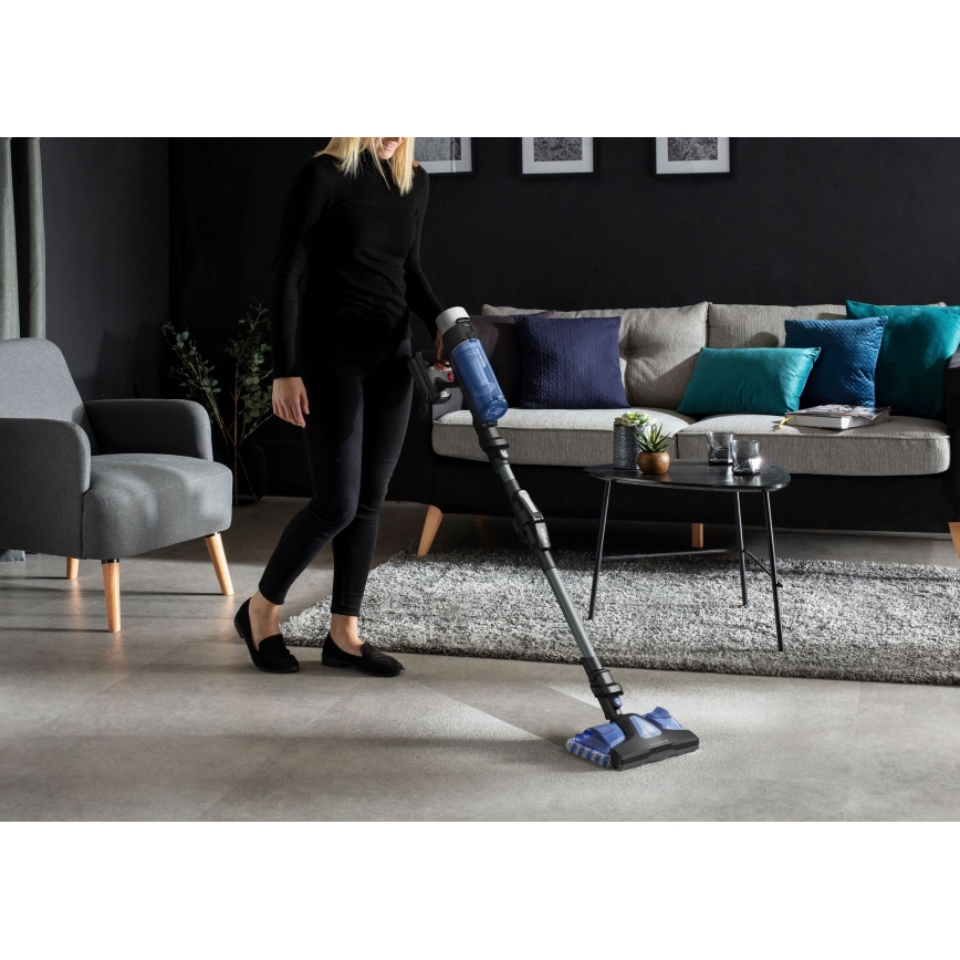 Rowenta - Ηλεκτρική σκούπα Stick με σφουγγάρισμα X-FORCE FLEX ANIMAL AQUA AUTO 4σε1 250W/25,2V 2500 mAh μαύρο/μπλε