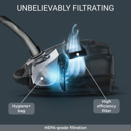 Rowenta - Ηλεκτρική Σκούπα με σακούλα SILENCE FORCE ALLERGY+ 4,5l 400W/230V μαύρο/λευκό