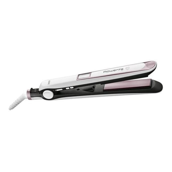 Rowenta - Πρέσα μαλλιών με οθόνη LCD PREMIUM CARE 32W/230V ροζ/λευκό