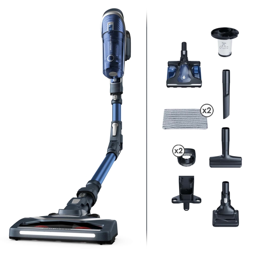 Rowenta - Σκούπα Stick  X-FORCE FLEX 8,60 ANIMAL AQUA 4IN1 185W/22V μπλε
