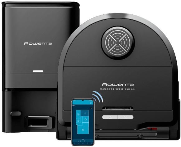 Rowenta - Σκούπα ρομπότ με σφουγγάρισμα X-PLORER S240+ AI Animal & Allergy Wi-Fi 5200 mAh