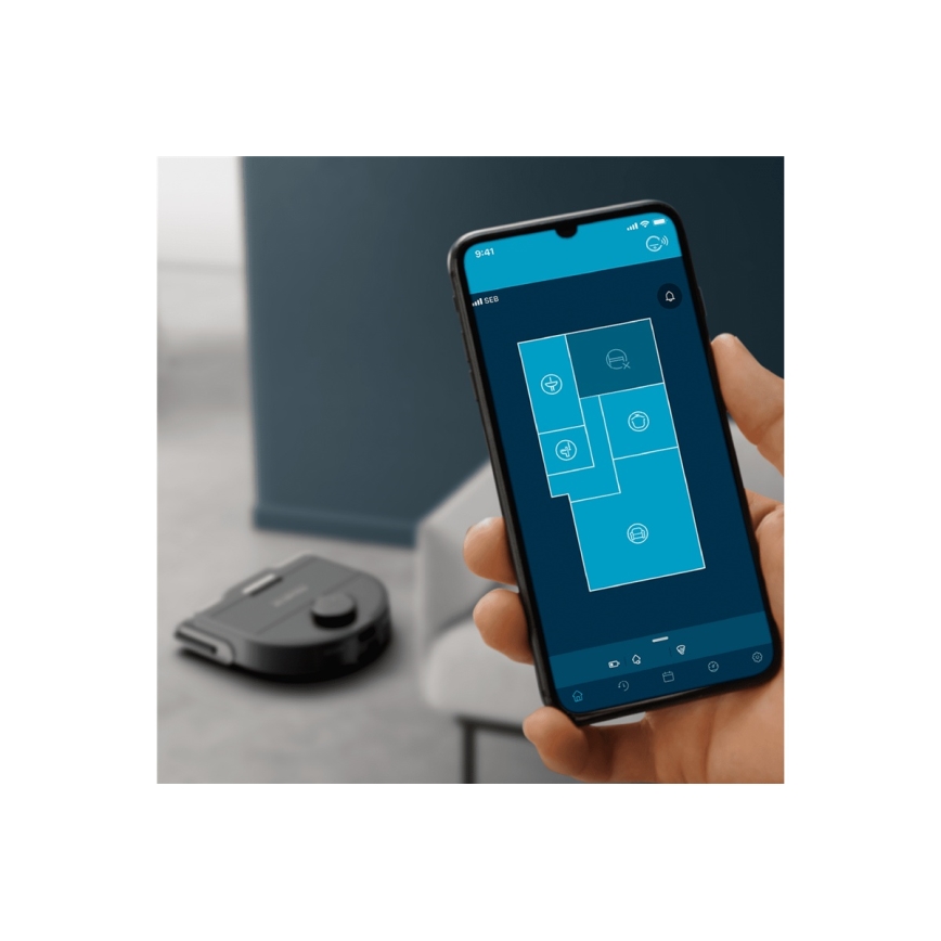 Rowenta - Σκούπα ρομπότ με σφουγγάρισμα X-PLORER S240+ AI Animal & Allergy Wi-Fi 5200 mAh