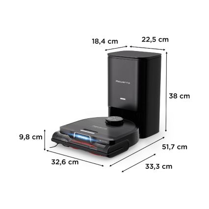 Rowenta - Σκούπα ρομπότ με σφουγγάρισμα X-PLORER S240+ AI Animal & Allergy Wi-Fi 5200 mAh