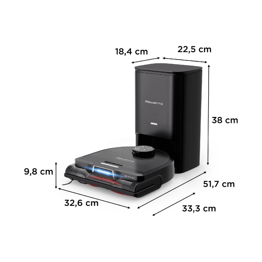 Rowenta - Σκούπα ρομπότ με σφουγγάρισμα X-PLORER S240+ AI Animal & Allergy Wi-Fi 5200 mAh