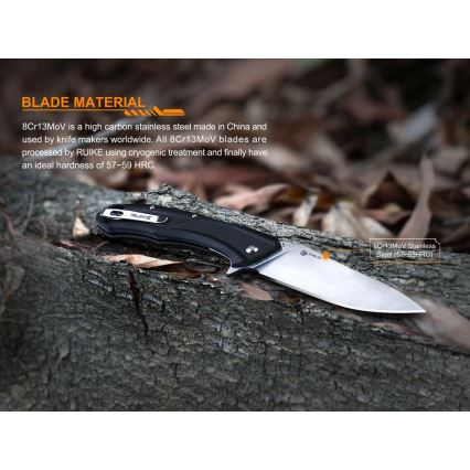 Ruike RUD198PB - Πτυσσόμενο μαχαίρι τσέπης 23,1 cm μαύρο