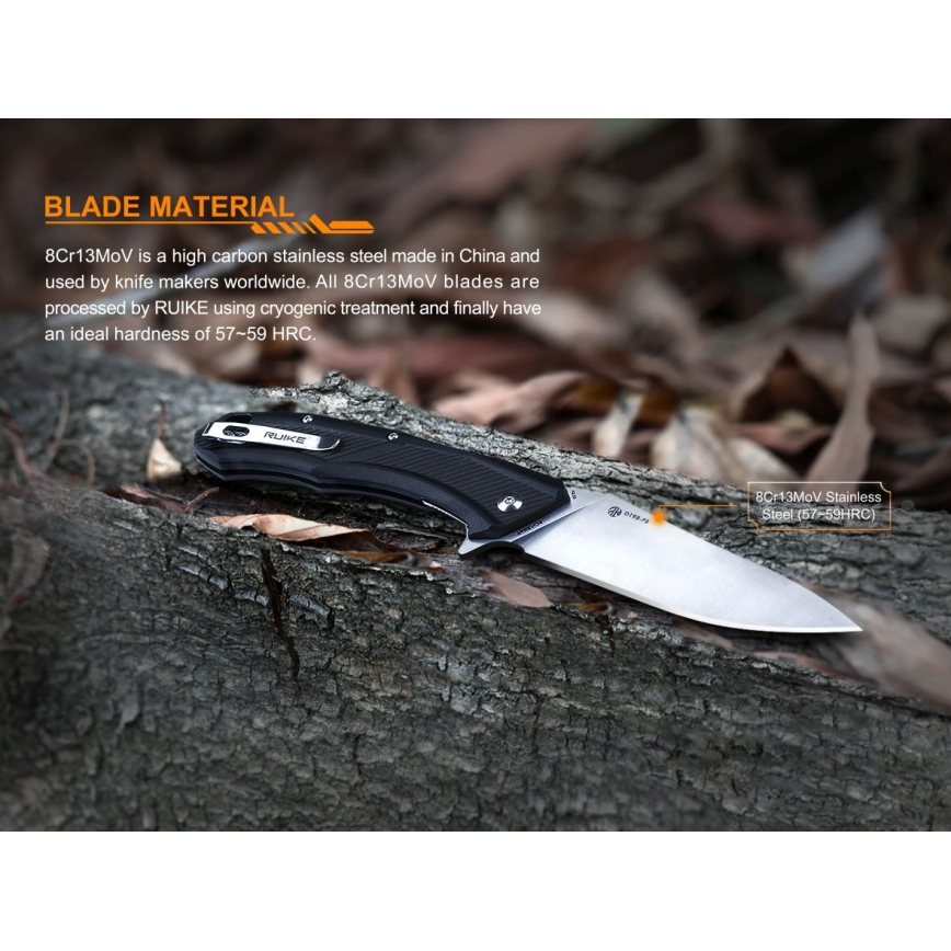 Ruike RUD198PB - Πτυσσόμενο μαχαίρι τσέπης 23,1 cm μαύρο