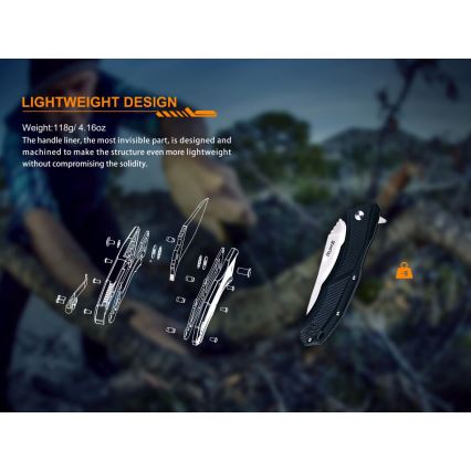 Ruike RUD198PB - Πτυσσόμενο μαχαίρι τσέπης 23,1 cm μαύρο